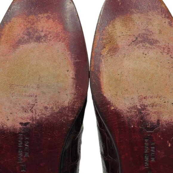 Vintage Crocodile Bruno Magli Italy Mens 13M Brown Dress Shoes Luxury Oxfords - Picture 13 of 13